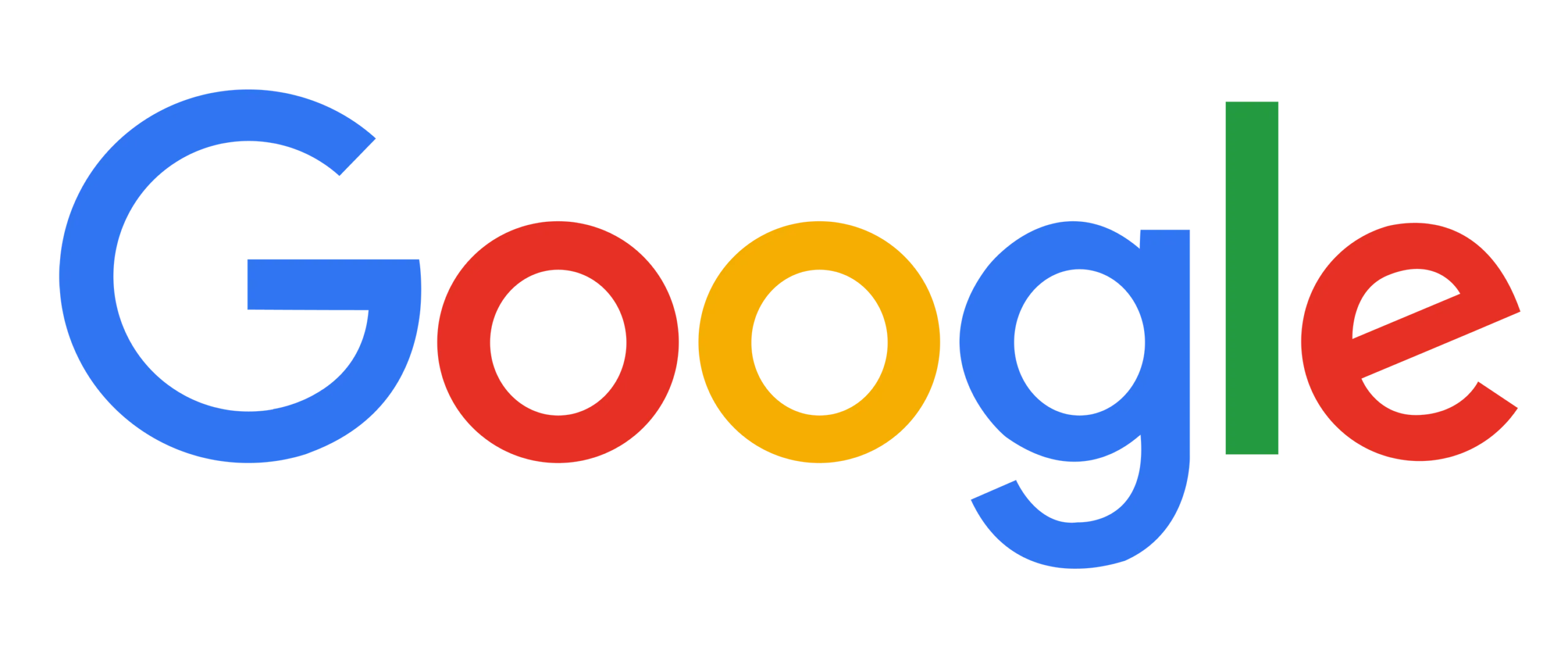 Google logo on a black background.